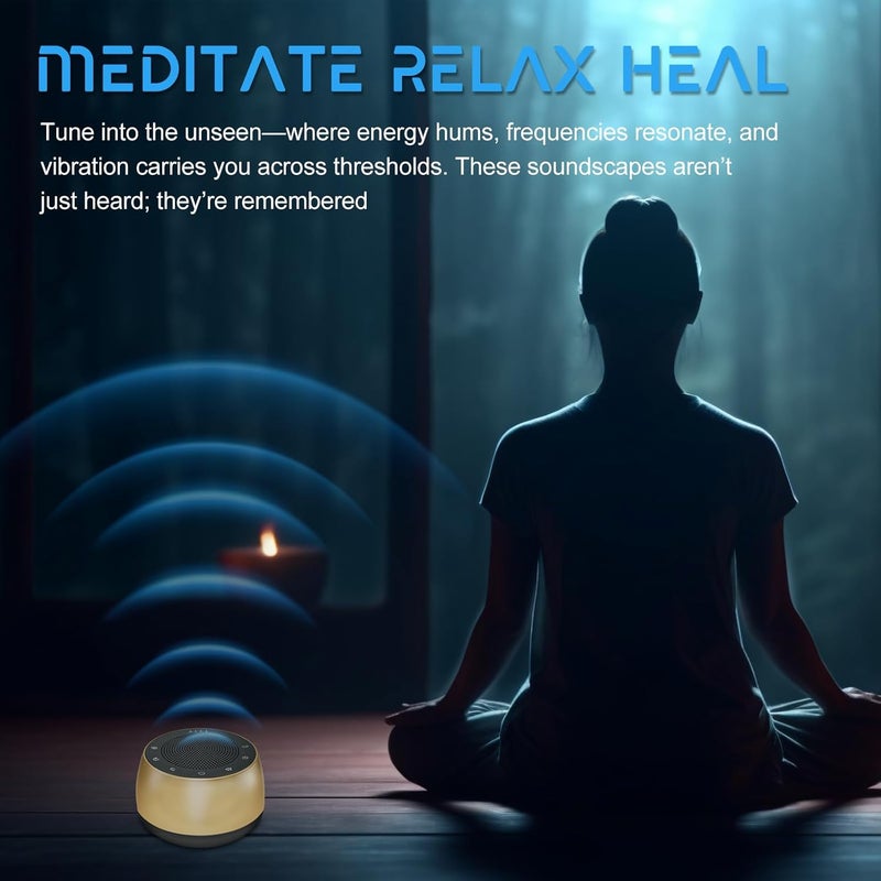 Winish Meditation Sound Machine,Portable Electronic Singing Bowl Frequency Healing,9 Tones Singing Bowl Frequency Generator for Healing with 4 Level Timer and Luminous Button - Image 2